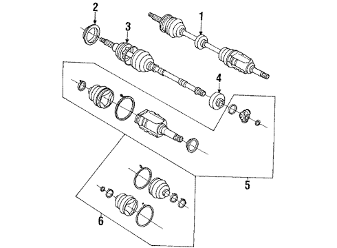 1991 Toyota Corolla Drive Axles - Front Diagram