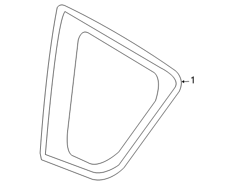 2012 Toyota RAV4 Quarter Panel - Glass & Hardware Diagram