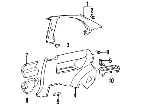 1995 Toyota Tercel Garnish, Roof Side, Inner RH Diagram for 62470-16060-B0