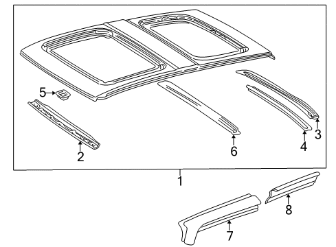 1996 Toyota RAV4 Roof & Components Diagram 1 - Thumbnail