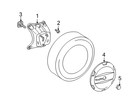 2004 Toyota RAV4 Carrier & Components - Spare Tire Diagram 2 - Thumbnail