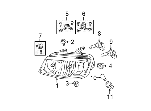 2004 Toyota Highlander Bulbs Diagram 3 - Thumbnail