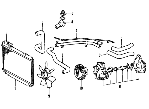 1997 Toyota Previa Cooling System, Drive Shafts Diagram 2 - Thumbnail