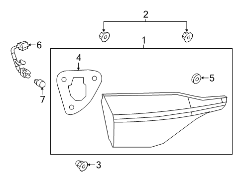 2020 Toyota Corolla Lens & Body, Rr Lamp Diagram for 81591-12240