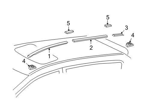 2009 Toyota Matrix Exterior Trim - Roof Diagram 1 - Thumbnail