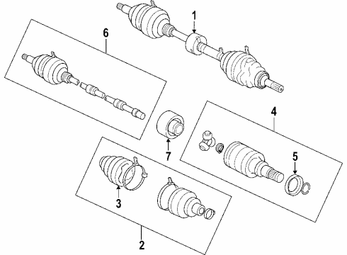 2005 Scion xA Front Axle Shafts & Joints, Drive Axles Diagram