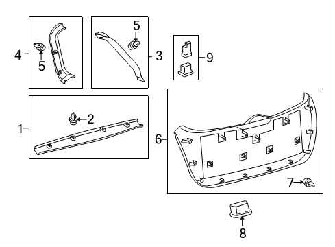 2010 Toyota Venza Interior Trim - Lift Gate Diagram