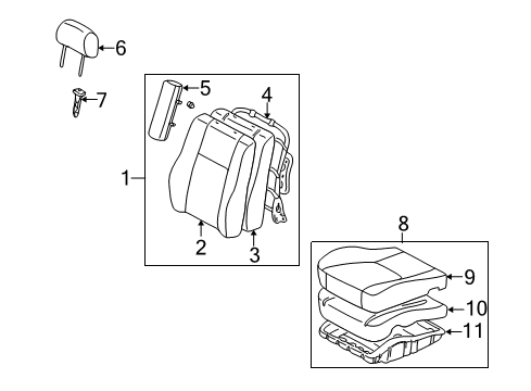 1999 Toyota Corolla Front Seat Components Diagram 1 - Thumbnail