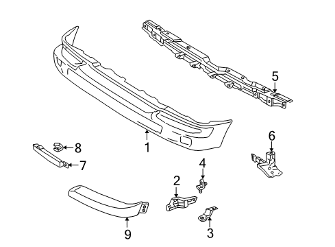 1998 Toyota Tacoma Front Bumper Diagram 1 - Thumbnail