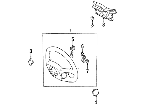 1994 Toyota MR2 Horn Contact, Passenger Side Diagram for 45105-20460