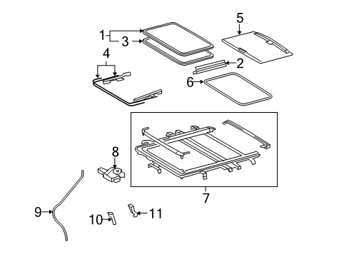 2013 Toyota Highlander Sunroof, Body Diagram 1 - Thumbnail