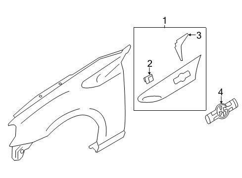 2015 Scion FR-S Exterior Trim - Fender Diagram