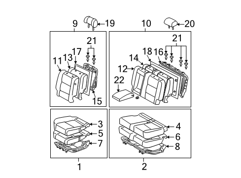 2004 Toyota Tundra Cushion Assembly, Rear Seat, LH Diagram for 71470-0C070-E1