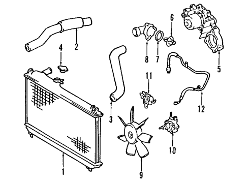 1994 Toyota Camry Bracket, Igniter Assembly Diagram for 89629-33050