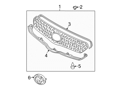 2005 Toyota Corolla Grille & Components Diagram