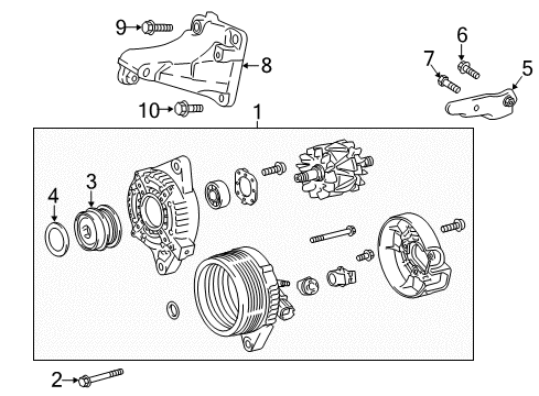 2018 Toyota C-HR Pulley, Alternator W/Clutch Diagram for 27415-0T060