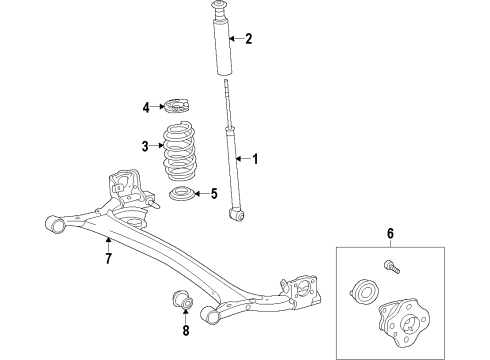 2012 Toyota Prius C Rear Axle, Suspension Components Diagram