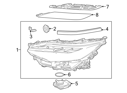 2023 Toyota bZ4X Headlamps Diagram 1 - Thumbnail