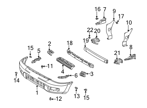 2003 Toyota 4Runner Front Bumper Diagram 1 - Thumbnail