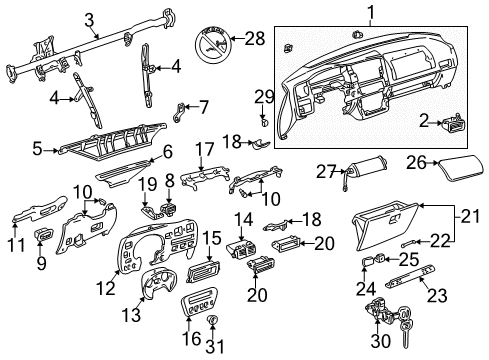 1999 Toyota RAV4 Door Assy, Glove Compartment Diagram for 55550-42010-B1