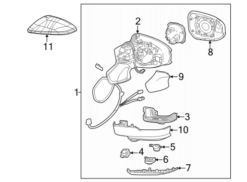 2023 Toyota Crown COVER, OUTER MIRROR Diagram for 8794B-30J60