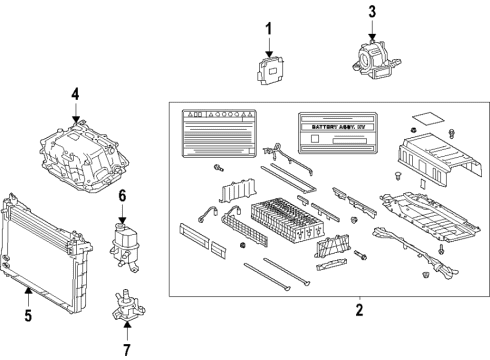 2020 Toyota Camry Hybrid Components, Battery, Blower Motor, Cooling System Diagram