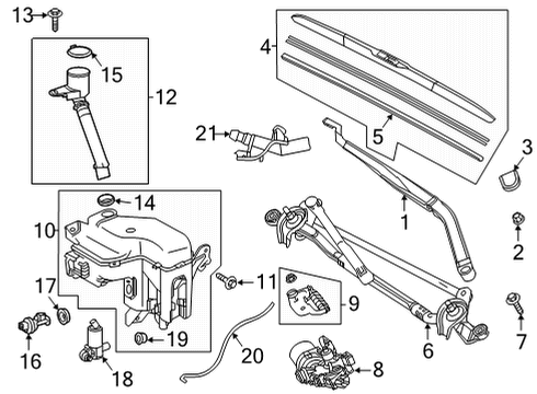 2022 Toyota Highlander Wipers Diagram 3 - Thumbnail