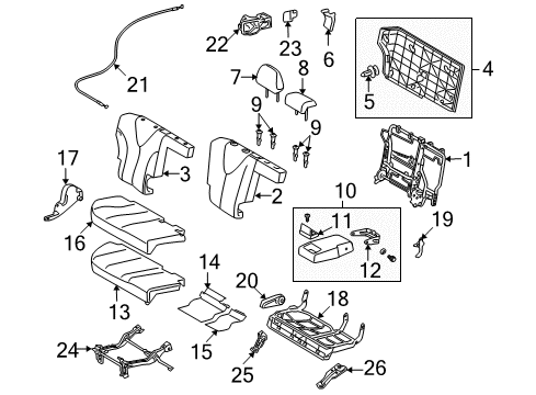 2015 Toyota Venza Rear Seat Components Diagram 2 - Thumbnail