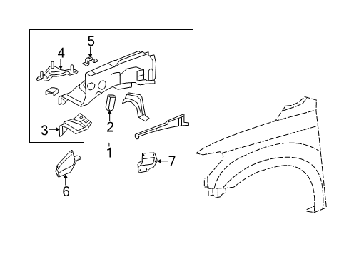 2021 Toyota Tundra Inner Components - Fender Diagram