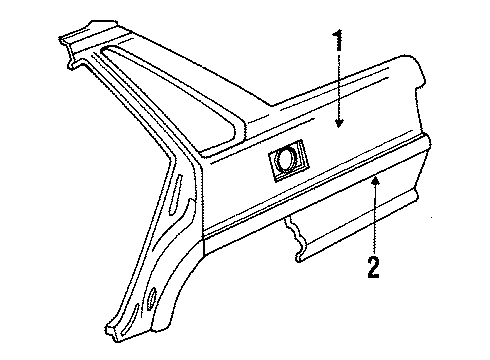 1990 Toyota Camry Quarter Panel & Components Diagram 1 - Thumbnail