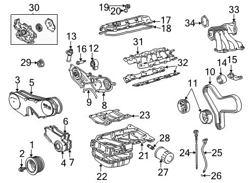 2006 Toyota Camry Engine Parts & Mounts, Timing, Lubrication System Diagram 2 - Thumbnail