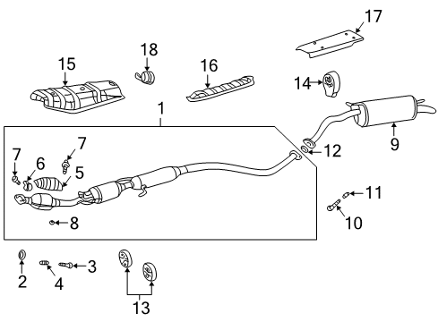 2002 Toyota Prius Support, Exhaust Pipe Diagram for 17565-21010