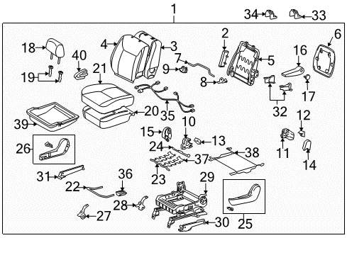 2005 Toyota Sienna Armrest Assy, Rear Seat, LH Diagram for 72820-AE091-B1