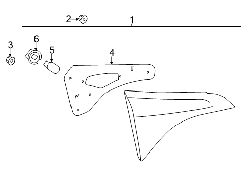 2018 Toyota Corolla Backup Lamp Assembly Gasket, Rear Diagram for 81584-02A60