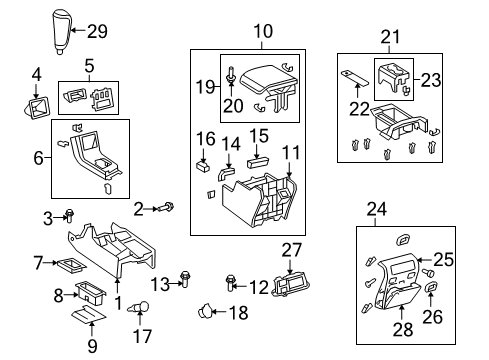 2011 Toyota Sequoia Box Assembly, Console, R Diagram for 58910-0C200-E0