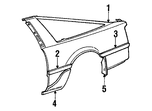 1990 Toyota Supra Moulding, Quarter, Outside Rear LH Diagram for 75654-14210-14