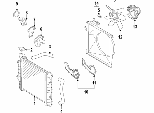 2021 Toyota Tacoma Cooling System, Radiator, Water Pump, Cooling Fan Diagram 2 - Thumbnail