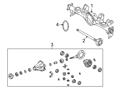 2009 Toyota Land Cruiser Axle & Differential - Rear Diagram