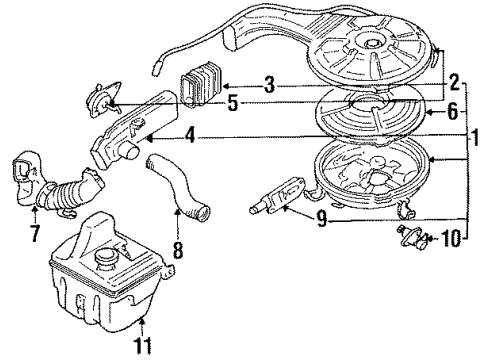 1989 Toyota Corolla Hose, Air Cleaner Diagram for 17881-16130