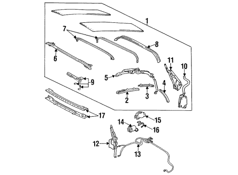 1991 Toyota Celica Frame & Components - Roof Diagram