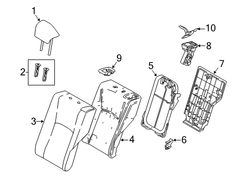 2019 Toyota C-HR Rear Seat Cover Sub-Assembly Diagram for 71078-10A60-C2