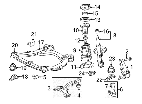 2007 Toyota Camry Front Left Lower Suspension Ball Joint Assembly Diagram for 43340-39605