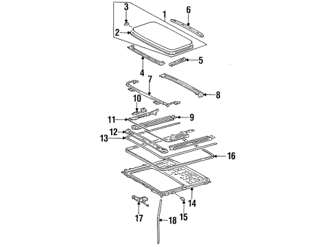 1999 Toyota Celica Sunroof, Body Diagram