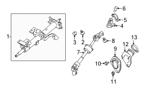 2006 Toyota Highlander Shaft Assy, Steering Intermediate Diagram for 45220-48150