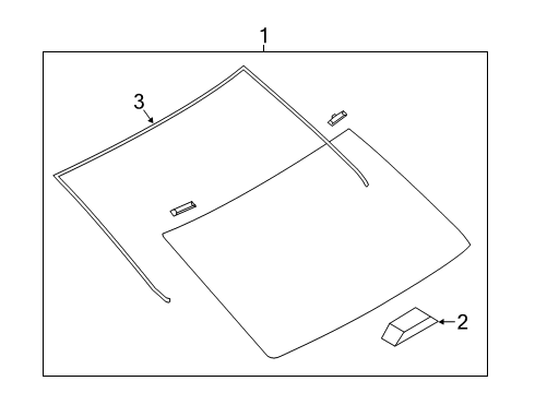 2020 Toyota Yaris Glass & Hardware - Back Glass Diagram