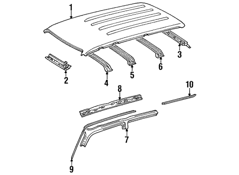 1997 Toyota Land Cruiser Roof & Components Diagram 2 - Thumbnail