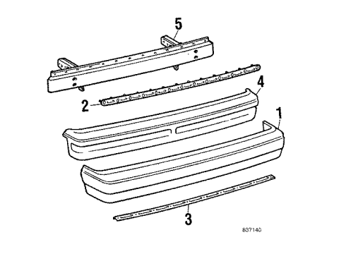 1984 Toyota Starlet Cover, Rear Bumper Diagram for 52159-10030