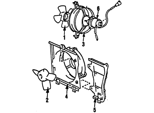 1987 Toyota MR2 SHROUD Sub-Assembly, Fan Diagram for 16711-16110