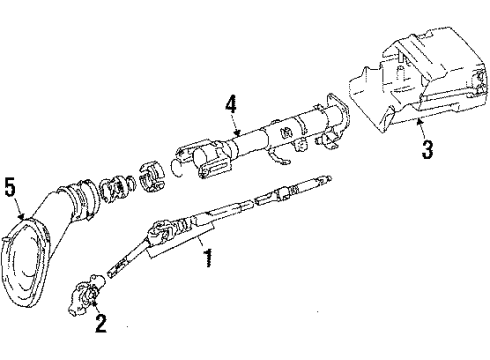 1988 Toyota Camry Steering Column & Wheel Diagram 2 - Thumbnail