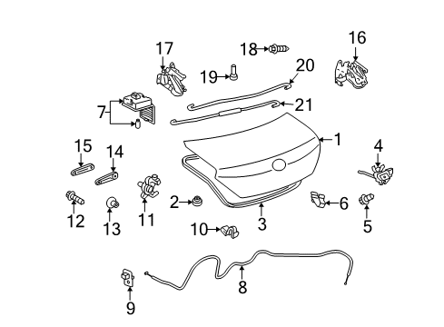 2007 Toyota Solara Trunk, Body Diagram 3 - Thumbnail